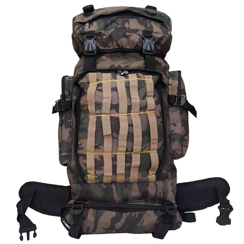 کوله پشتی کوهنوردی 70 لیتری طرح ارتشی مدل فنردار