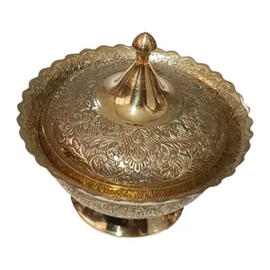 شکلات خوری برنجی مدل درب دار