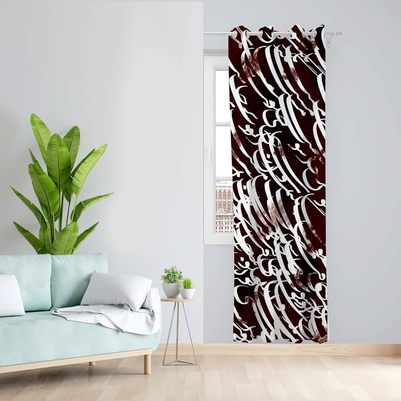 پرده طرح شعر مدل مخمل پانچی کد 5407L z سایز 140x200 سانتی متر