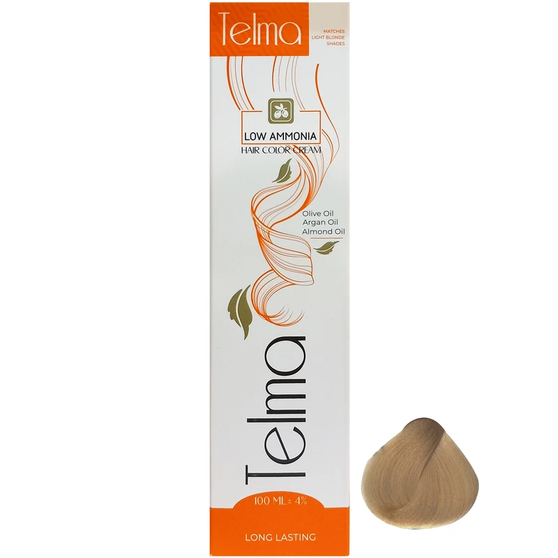 رنگ مو تلما مدل Low Ammonia شماره 8.315 حجم 100 میلی لیتر رنگ بژ کرم روشن