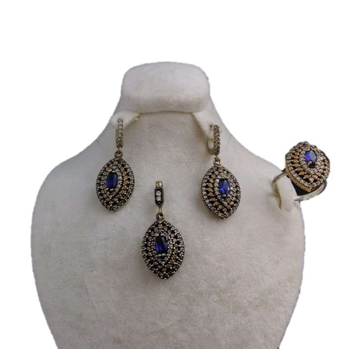 نیم ست نقره زنانه مدل gol-1896