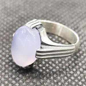 انگشتر نقره مردانه مدل سنگ عقیق کبود کد 13