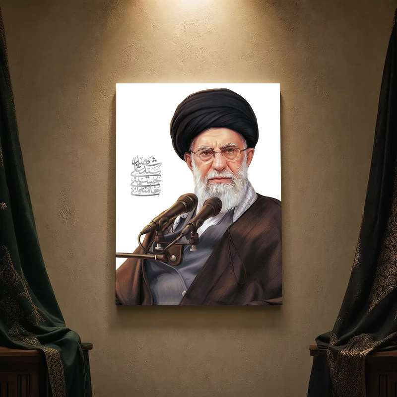 تابلو شاسی مدل مذهبی طرح رهبر شهید امام خامنه‌ای کد 30SM