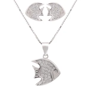 نیم ست نقره زنانه مدل ماهی کد M3090