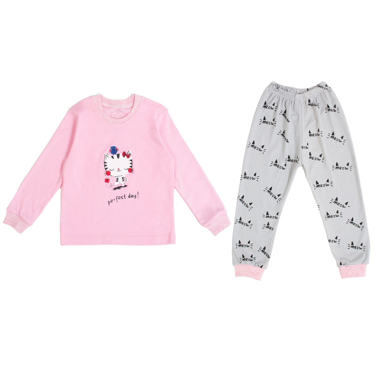 ست تی شرت آستین بلند و شلوار بچگانه سپیدپوش مدل گربه کد 1402310 -  - 6