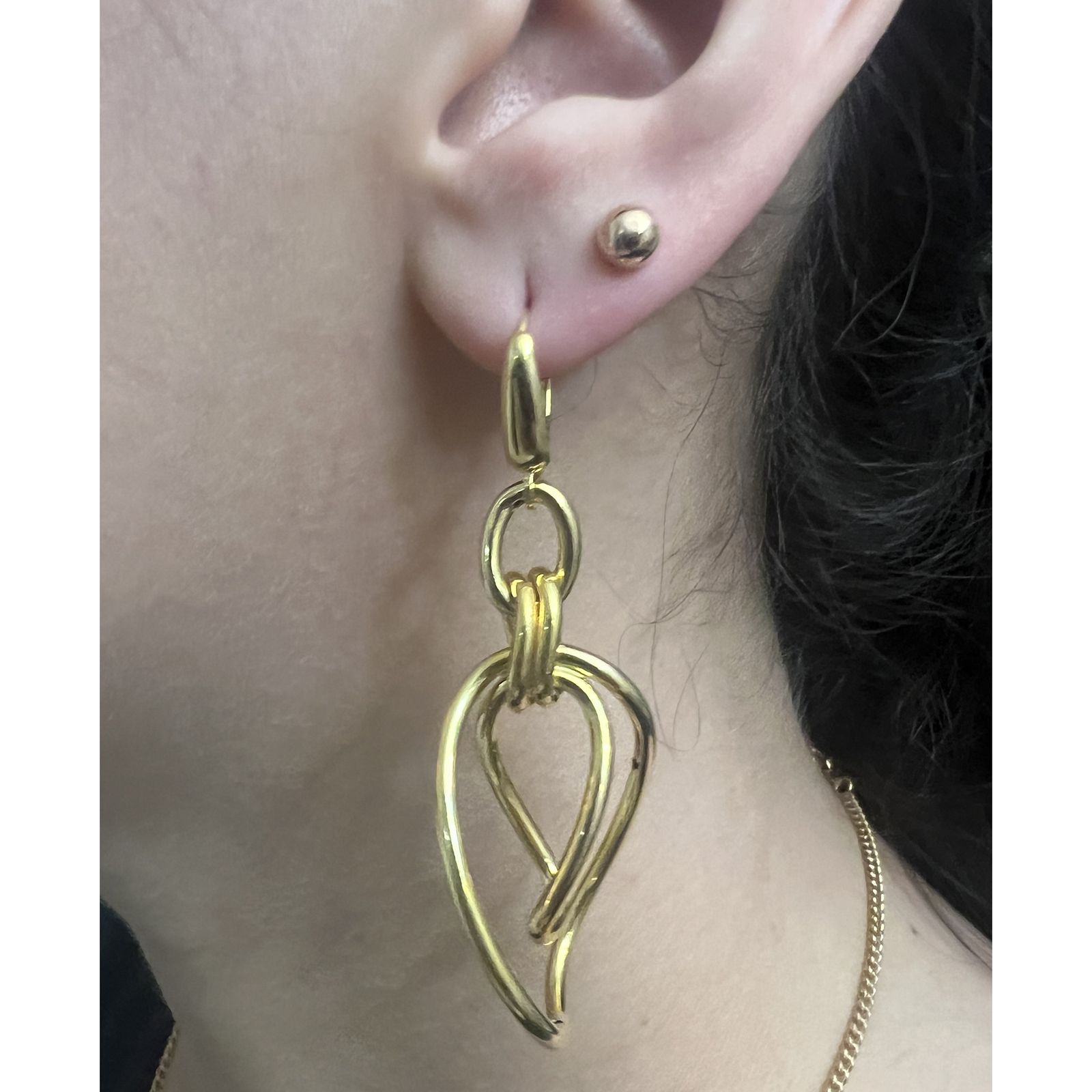 گوشواره طلا 18 عیار زنانه دوست خوب مدل dk542 - - 5