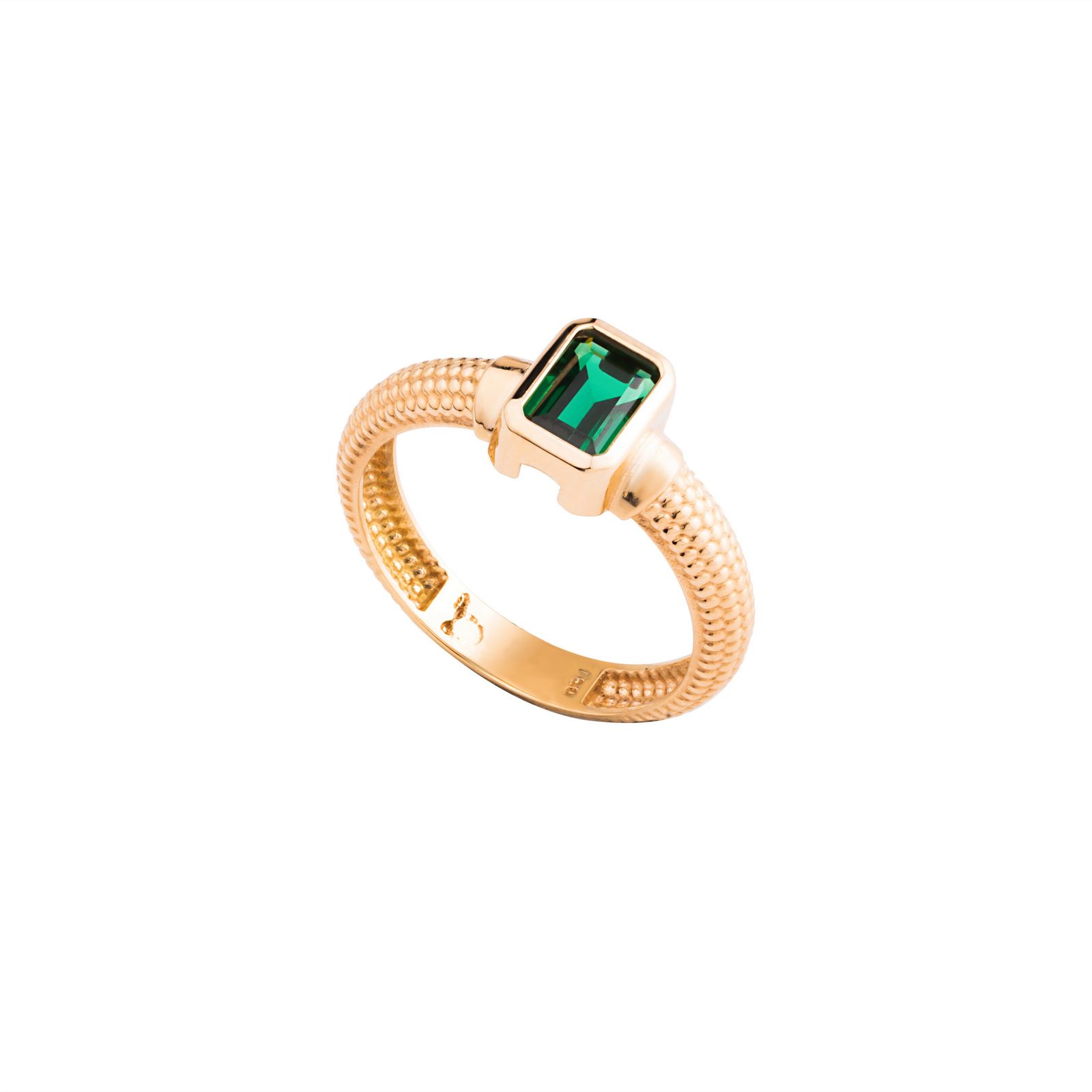 انگشتر طلا 18 عیار زنانه گالری شیدا مجد مدل باگت تورمالین عمودی - - 1