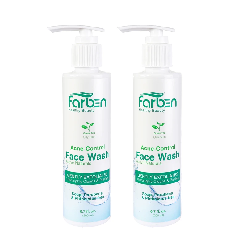 ژل شست‌وشوی  صورت فاربن مدل چای سبز مناسب برای پوست چرب حجم 200 میلی لیتر مجموعه دو عددی