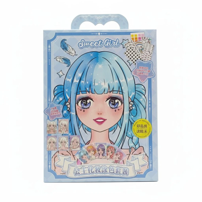 بازی آموزشی مدل آرایشی و آبرنگ دختر عروسکی مجموعه ۱۷ عددی