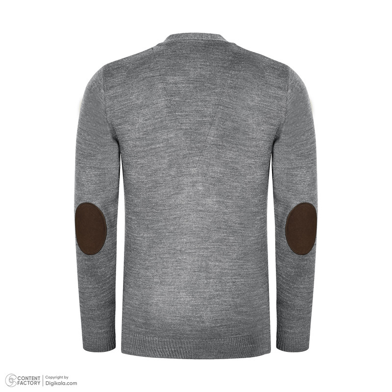 ژاکت مردانه تریکو پاییزان مدل PJ701 ملانژ رنگ طوسی