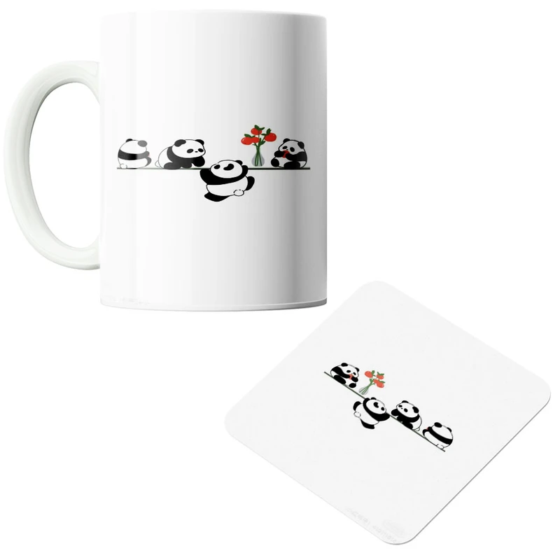 ماگ پادآفرین مدل پاندا کد 393 به همراه زیر لیوانی 