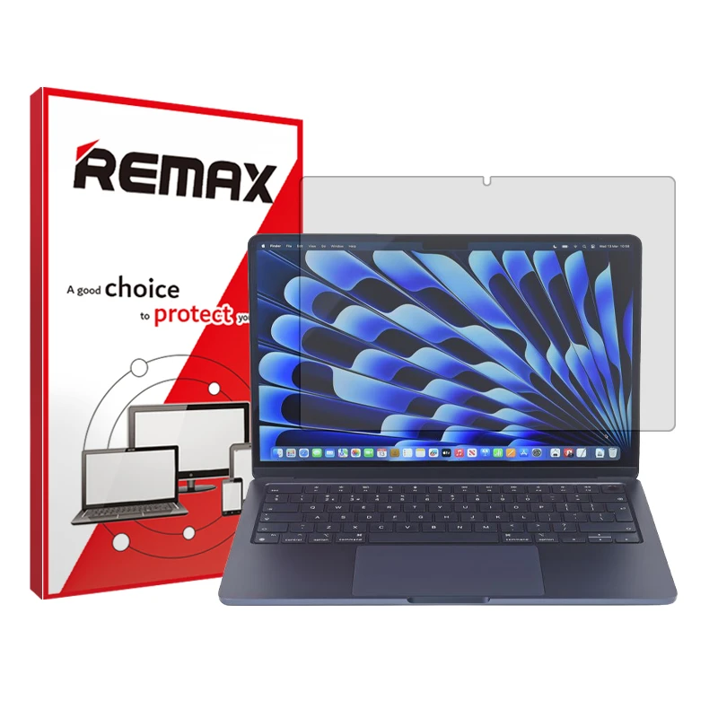 محافظ صفحه نمایش شفاف ریمکس مدل Resistant مناسب برای لپ تاپ اپل macbook air 13 2024