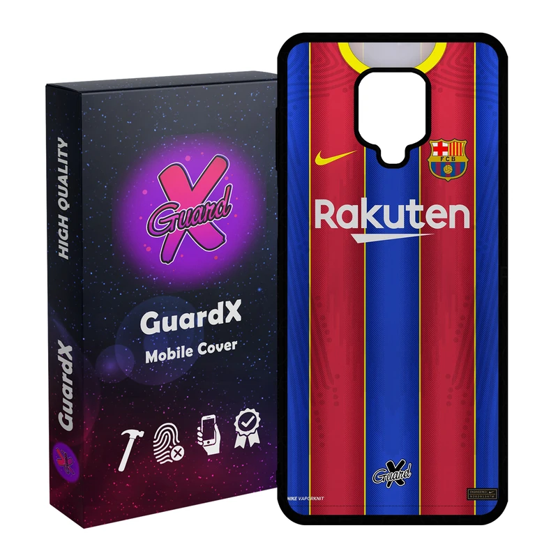 کاور گارد ایکس طرح بارسلونا مدل Glass10228 مناسب برای گوشی موبایل سامسونگ Redmi Note 9S / Note 9 Pro / Note 9 Pro Max