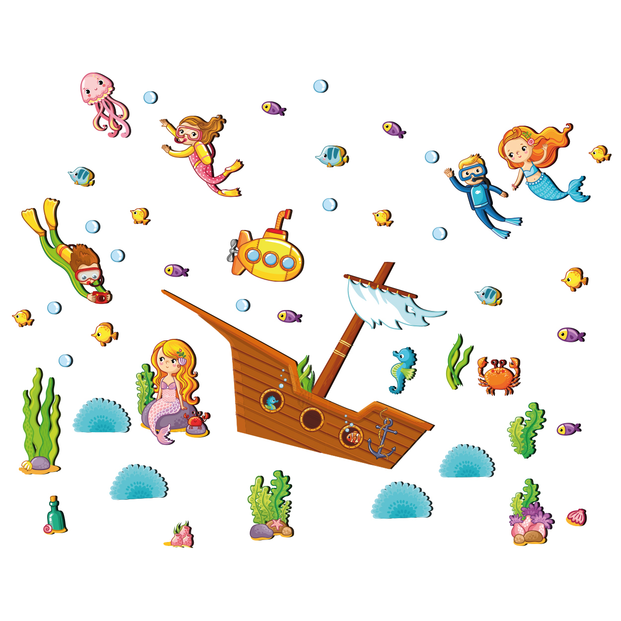 استیکر چوبی کودک ژیوار  طرح کشتی دریایی مدل 1215