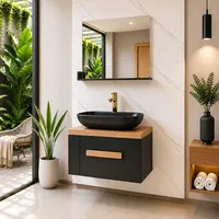 ست کابینت روشویی آزالیا مدل W007 به همراه آینه شلف دار