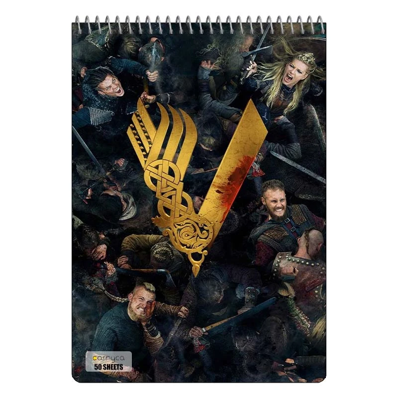 دفتر نقاشی 50 برگ سیمی کارنیکا طرح وایکینگ ها Vikings کد 81524