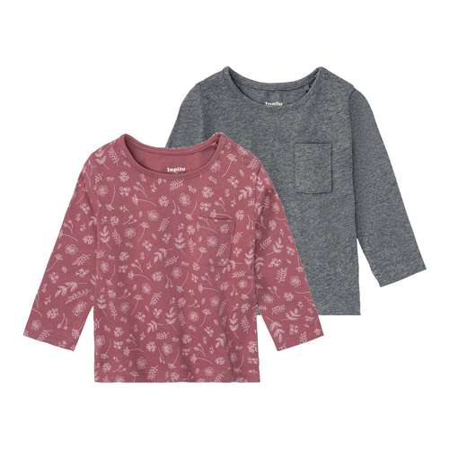 تی شرت آستین بلند نوزادی لوپیلو مدل گل دار 2024 مجموعه دو عددی