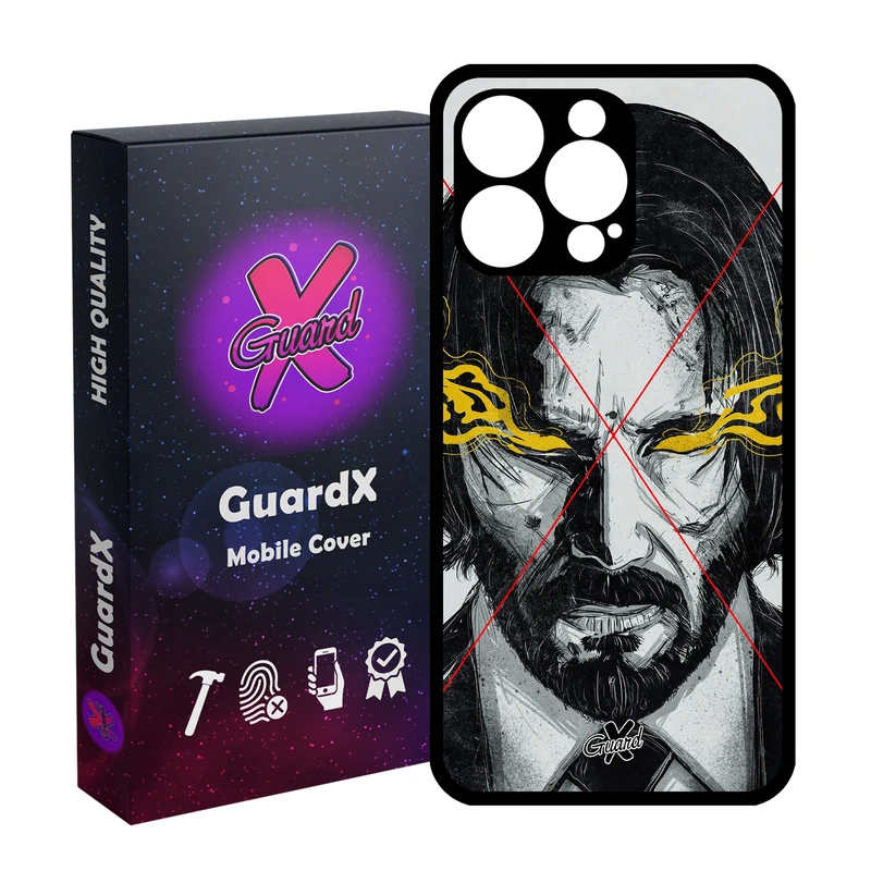 کاور گارد ایکس طرح John Wick مدل قاب Glass10158 مناسب برای گوشی موبایل اپل iPhone 15 Pro Max