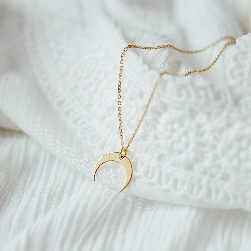 گردنبند طلا 18 عیار زنانه قیراط طرح ماه کد GH3117 -  - 4