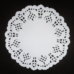 کاغذ شیرینی پزی مدل گیپور طرح دایره 14x14 بسته 100 عددی