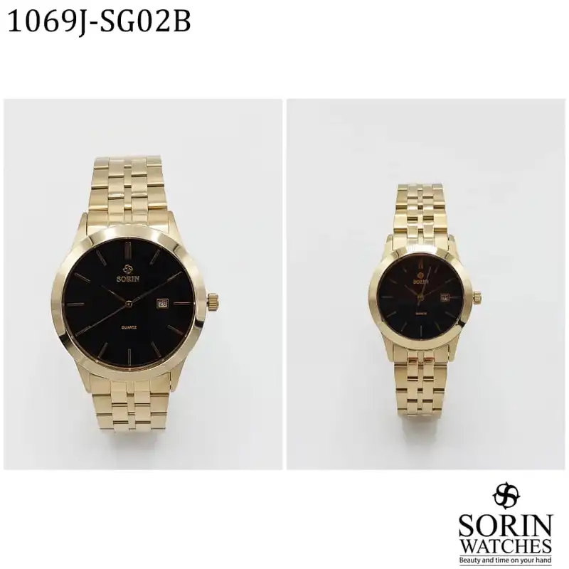 ست ساعت مچی عقربه ای زنانه و مردانه سورین مدل GL1069J-SG02B