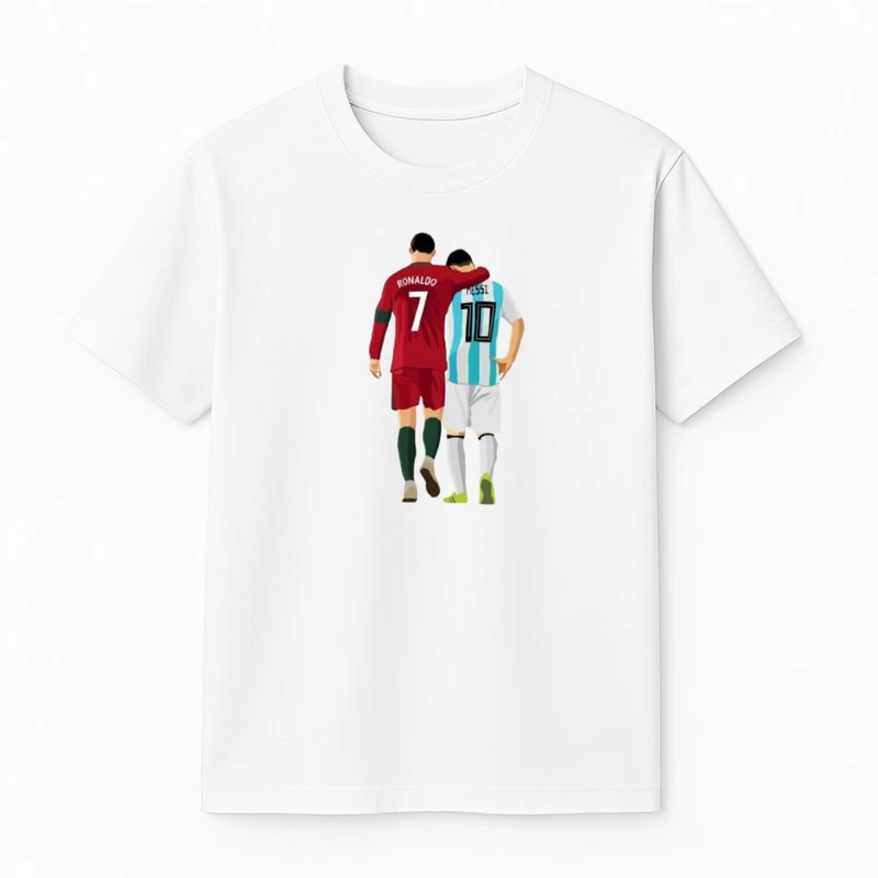 تی‌شرت آستین کوتاه پسرانه مدل مسی و رونالدو کد v1 