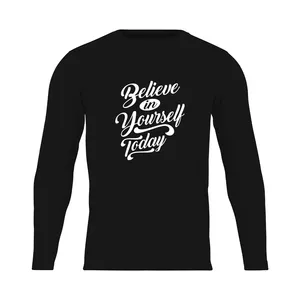 تی شرت آستین بلند مردانه مدل  believe in yourself today_N1_0348 رنگ مشکی
