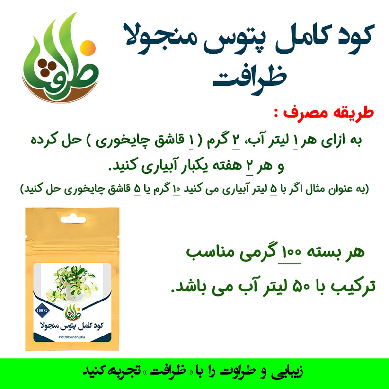 کود تقویتی مخصوص پتوس منجولا ظرافت مدل KO21583 وزن 100 گرم