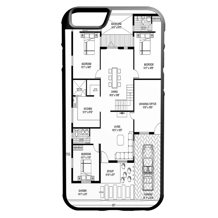کاور طرح نقشه ساختمان مناسب برای گوشی موبایل اپل iphone 7 plus /8plus