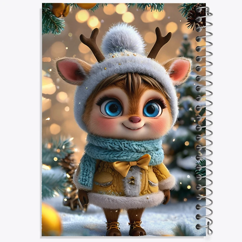 دفتر ژورنال نویسی 50 برگ خندالو مدل نقطه ای طرح گوزن بامزه کد F8129