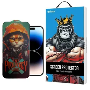 Epicoy Privacy Hoodie Cat Glass Screen Protector For Apple iPhone 15 Pro