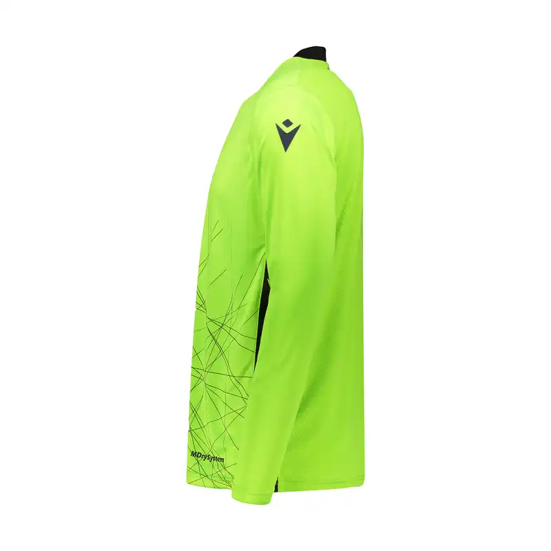 ست تی شرت و شلوارک ورزشی مردانه مکرون مدل دروازه بانی لاتزی رنگ فسفری