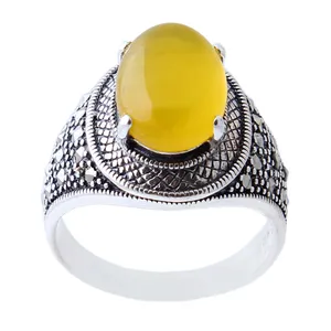 انگشتر نقره زنانه بازرگانی میلادی مدل عقیق شرف الشمس کد AW_467