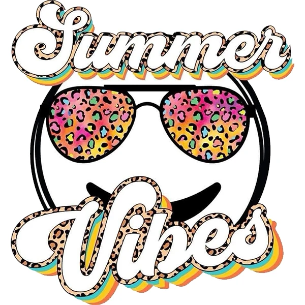 استیکر پارچه و لباس پاد آفرین طرح تابستان و ایموجی بامزه کد 3524