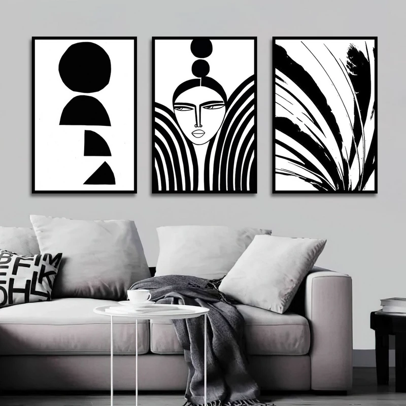 تابلو بکلیت طرح نقاشی مدرن مدل شاین اکلیلی B-1402 مجموعه 3 عددی