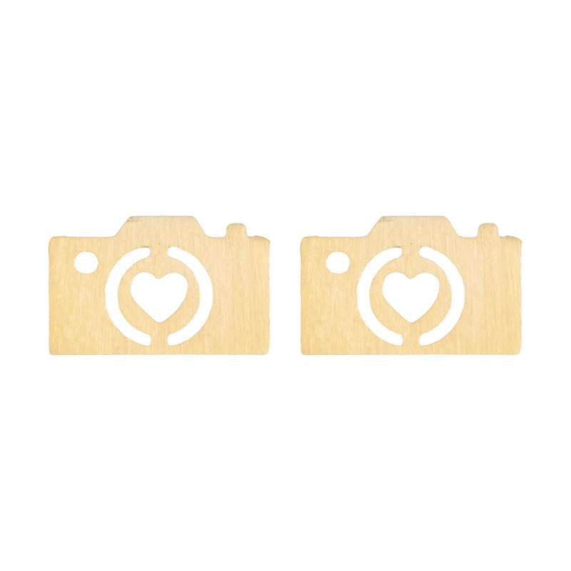 گوشواره طلا 18 عیار زنانه قیراط طرح دوربین کد GH4619