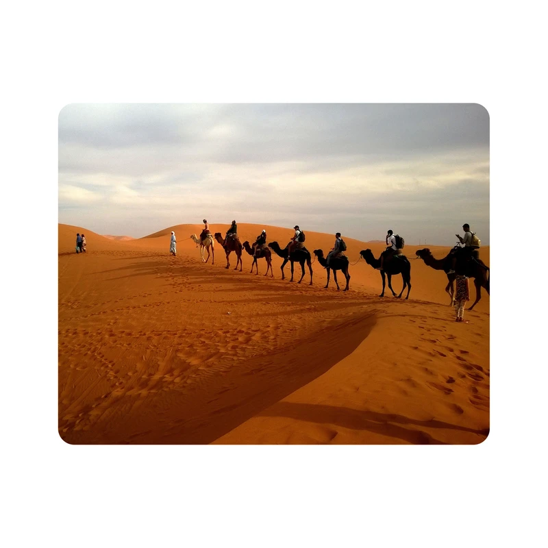 ماوس پد اطلس آبی طرح منظره صحرا و شتر مدل T1493