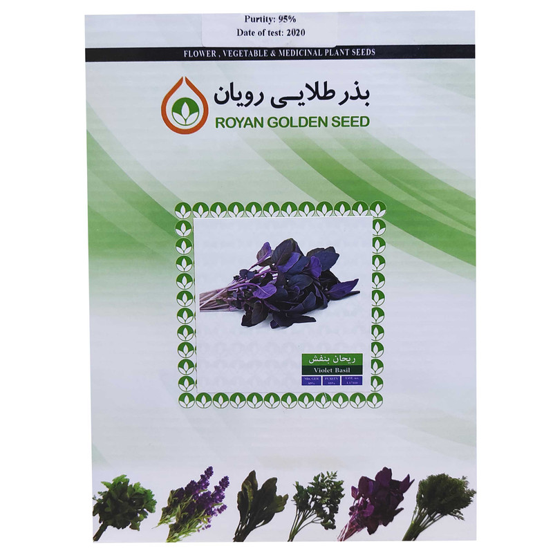 بذر ریحان بنفش بذر طلایی رویان کد BTR-01