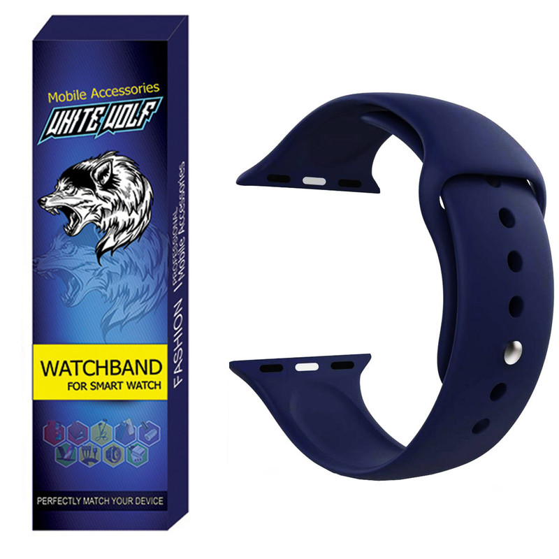 بند وایت ولف مدل WB-SILICONE مناسب برای اپل واج سری SE 2021 / SE 2022 / SE 2023 سایز 44 mm
