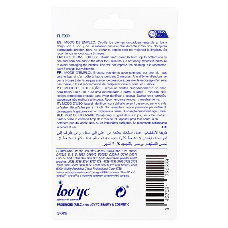 سری یدک مسواک برقی لاویک مدل FLEXO با الیاف نرم بسته 4 عددی
