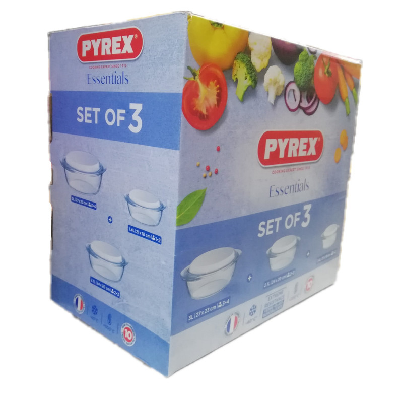 ظرف پخت پیرکس مدل px300 مجموعه 3 عددی ظرف پخت پیرکس مدل px300 مجموعه 3 عددی