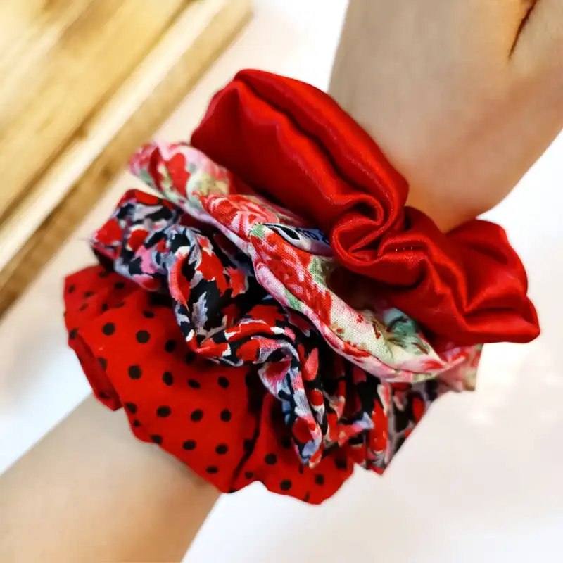 کش مو زنانه مدل اسکرانچی بسته 4 عددی