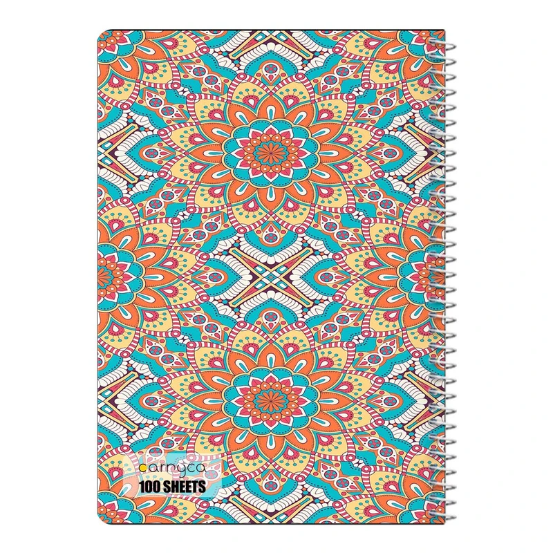 دفتر شطرنجی 100 برگ سیمی کارنیکا طرح پترن ایرانی Persian Pattern کد 16464