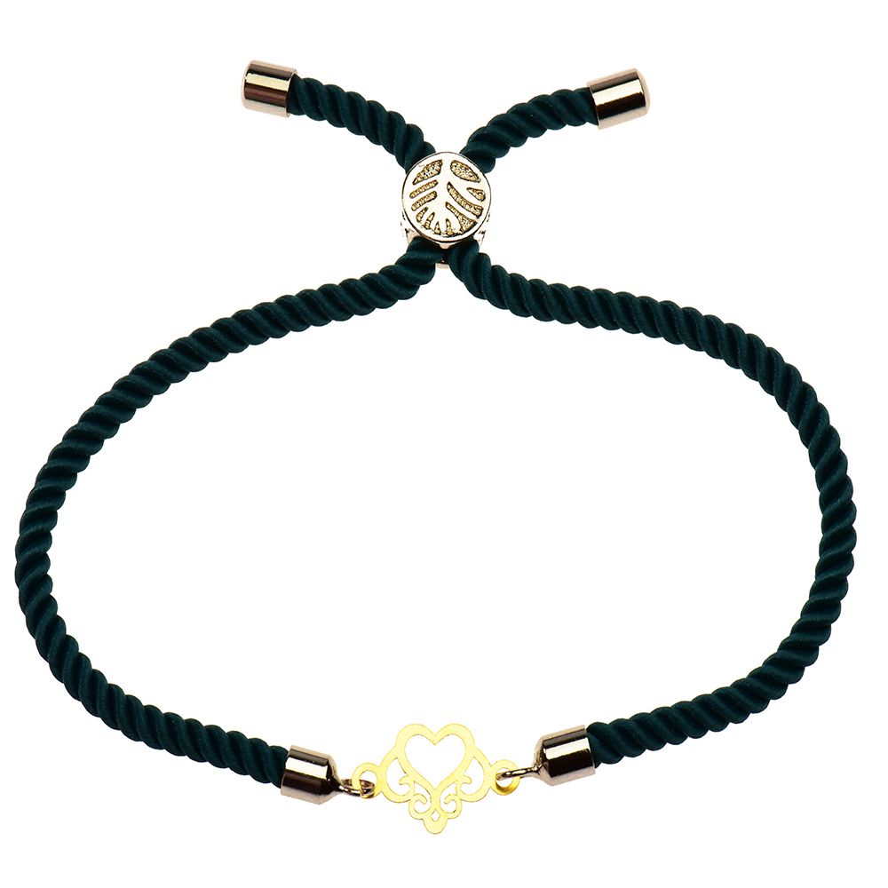 دستبند طلا 18 عیار دخترانه کرابو طرح قلب مدل Krd1123 -  - 1