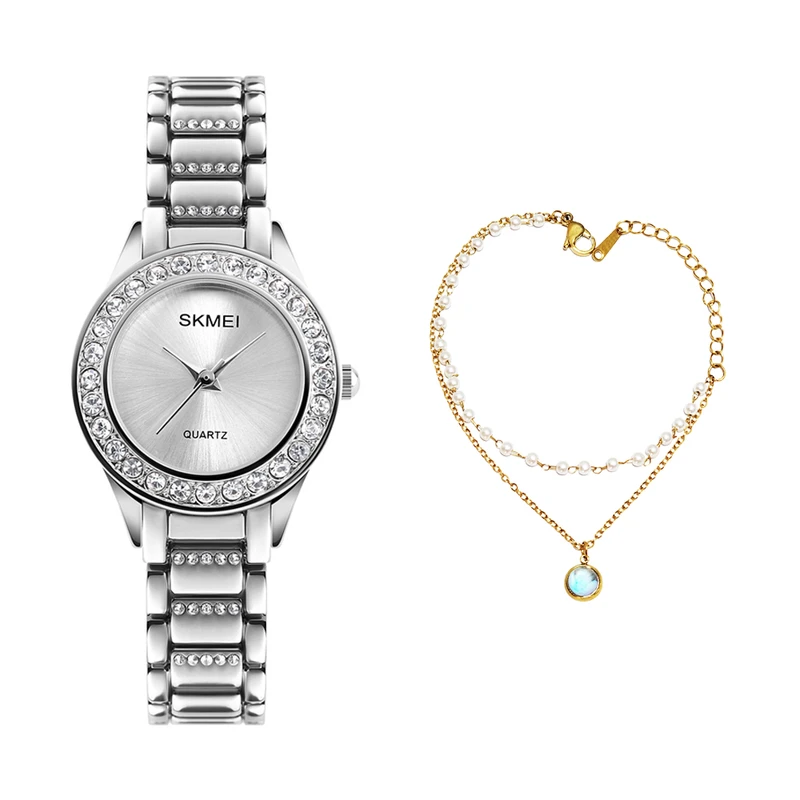 ساعت مچی عقربه‌ای کوارتز زنانه اسکمی مدل 1262SI به همراه دستبند