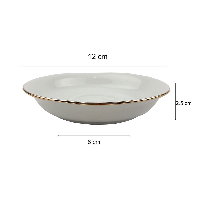 نعلبکی لوریان چینی مدل دیپلمات خط طلا بسته 6 عددی