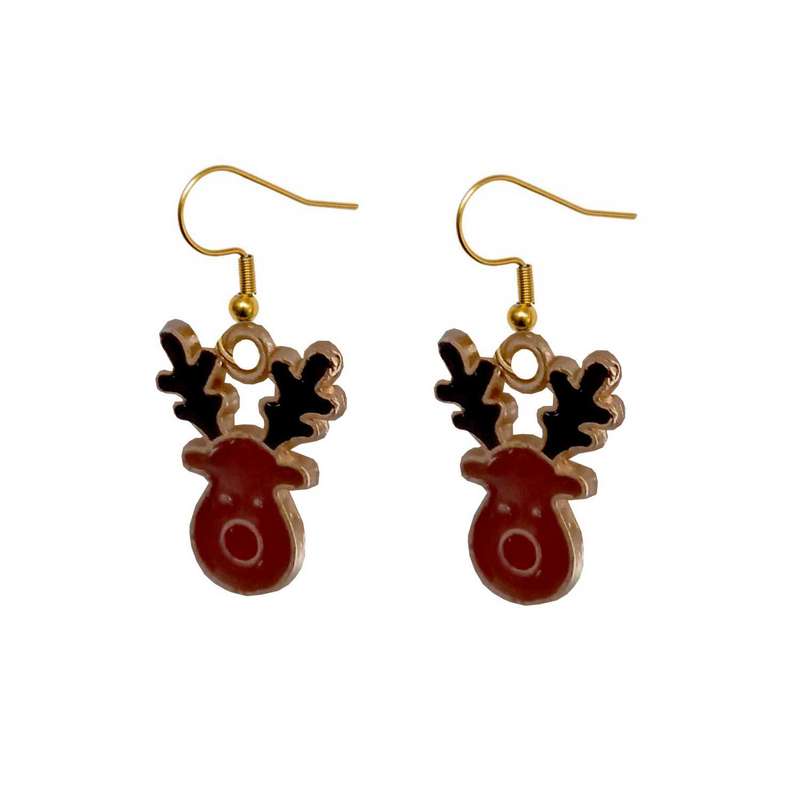 گوشواره دخترانه مدل گوزن یلدایی کد CHRISTMAS-DER-220