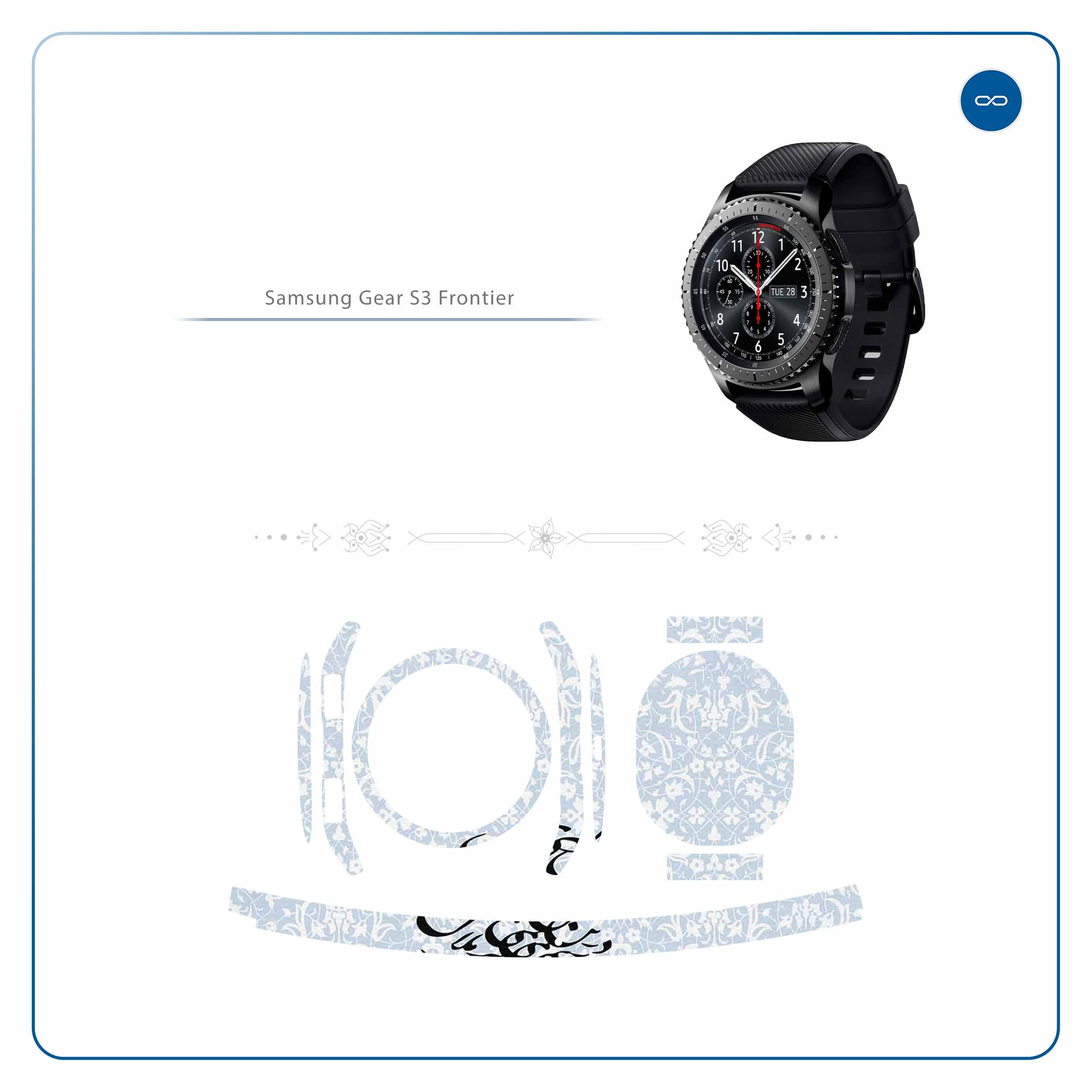 برچسب ماهوت طرح Nastaliq-4 مناسب برای ساعت هوشمند سامسونگ Galaxy Gear S3 Frontier