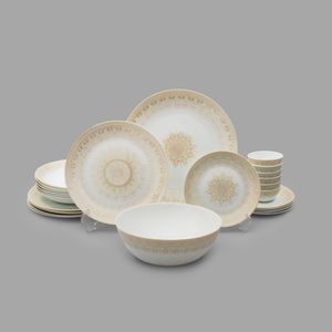 سرویس غذاخوری اوپال 26 پارچه 6 نفره دینو مدل  گرد کلاسیک ورژن 3 26007 