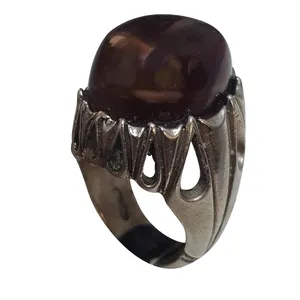 انگشتر نقره مردانه مدل عقیق حجر المراد AH017240